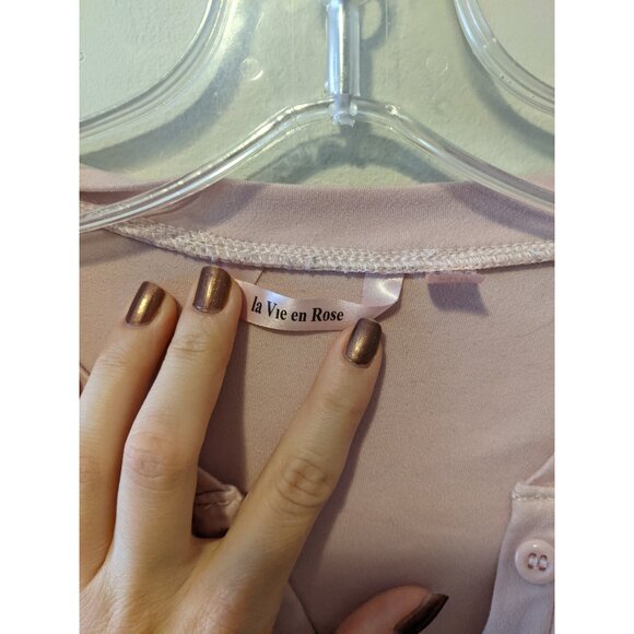 La Vie en Rose Soft Pink Nightgown Sleepshirt Casual Pajama Christmas Cats XS - Picture 10 of 12